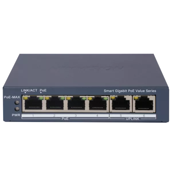 Hikvision DS-3E1506P-EI/M PoE Коммутатор 6 портов управляемый