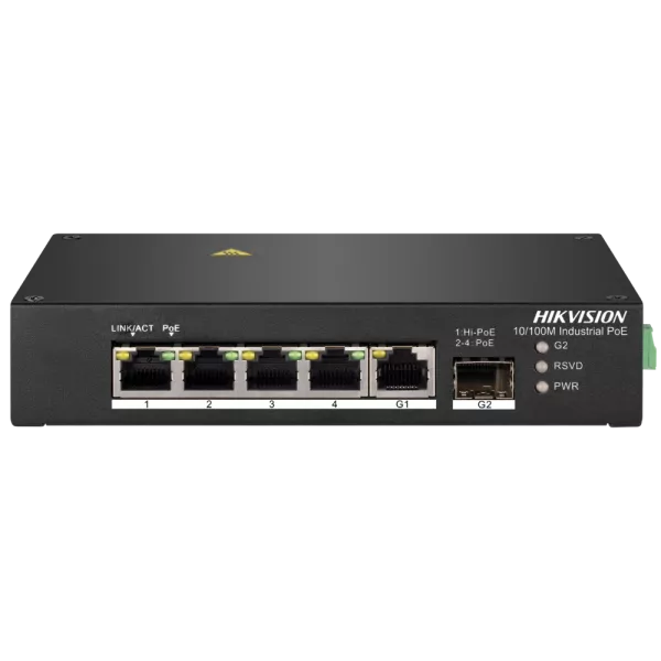 Hikvision DS-3T0306HP без БЖ Комутатор 4 порти некерований