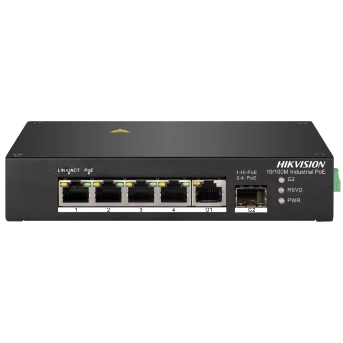 Hikvision DS-3T0306HP без БЖ Комутатор 4 порти некерований