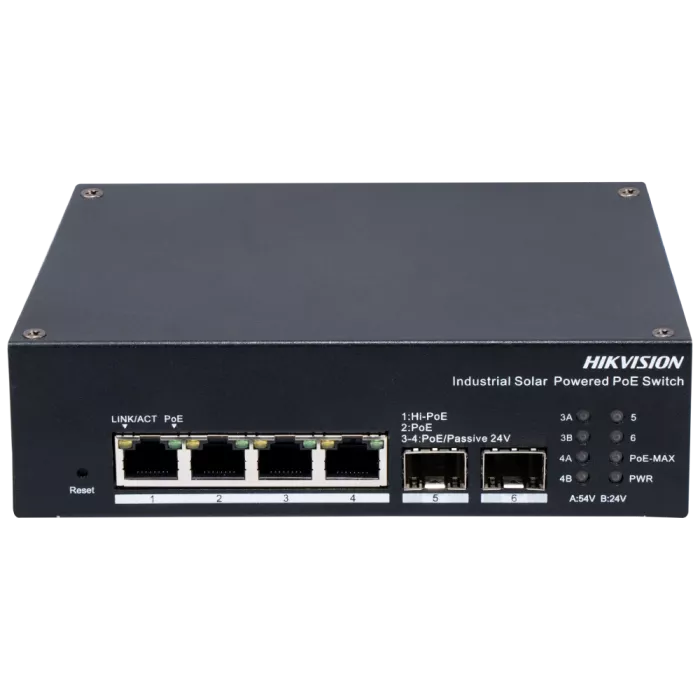 Hikvision DS-3T1506HP-EI-UPS PoE Комутатор 4 порти керований