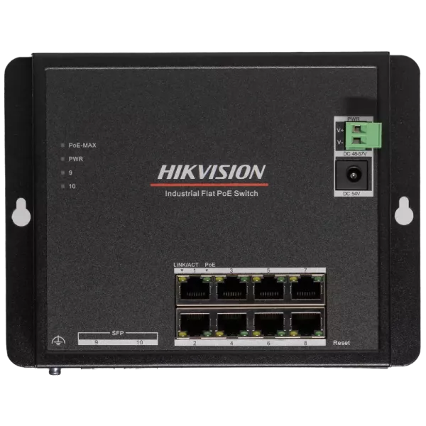 Hikvision DS-3T1510P-SI-FLT/No Power unit (без блока питания) Коммутатор 8 портов управляемый