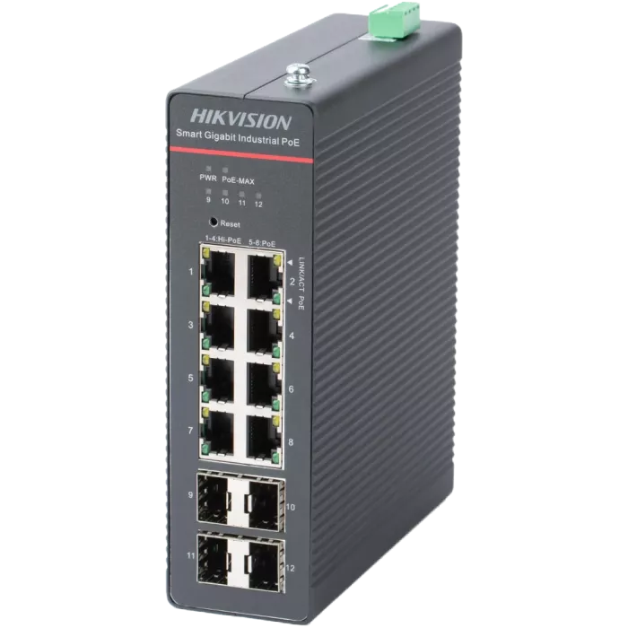 Hikvision DS-3T1512HP-SI-8P4FKIT(240W) Комутатор 8 портів керований