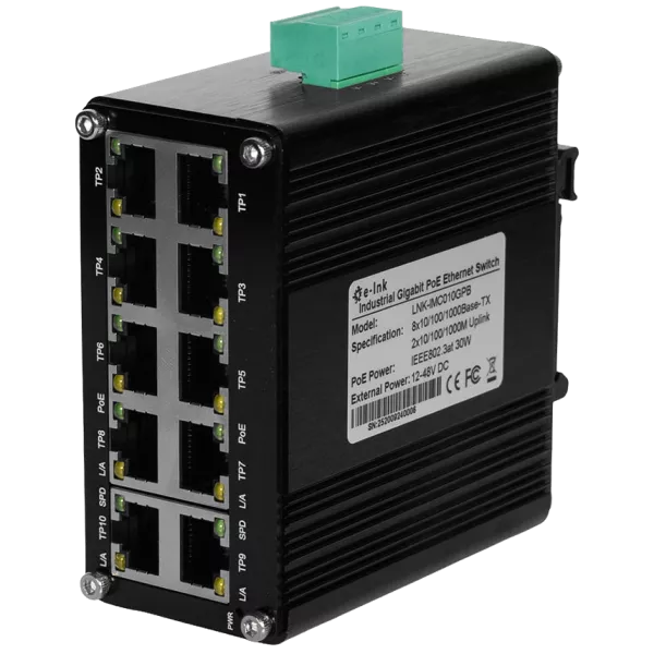E-LINK LNK-IMC010GPB Коммутатор 10 портов неуправляемый