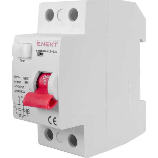 Enext e.rccb.stand.2.40.30 2р, 40А, 30mA Вимикач диференційного струму