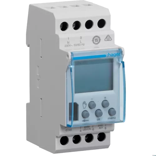 Hager EGN103 Таймер цифровий тижневий, 1-канал+Bluetooth, запас ходу 5 років