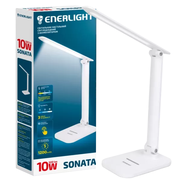 ENERLIGHT SONATA 3000-6000K Світильник настільний світлодіодний з акумулятором