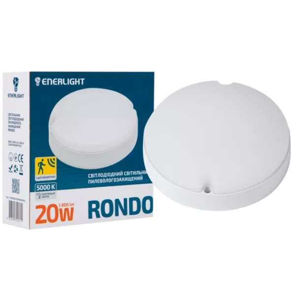 ENERLIGHT RONDO Світильник світлодіодний 20Вт 5000К IP65 з датчиком руху