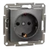Schneider Electric EPH2900171 Asfora Розетка 220В антрацит, пластик, із заземленням, Schuko, без захисної кришки, без шторок, для врізного монтажу