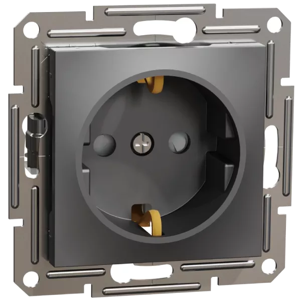 Schneider Electric Asfora EPH2900271 Розетка із заземленням та шторками антрацит