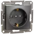 Schneider Electric Asfora EPH2900271 Розетка с заземлением и шторками антрацит