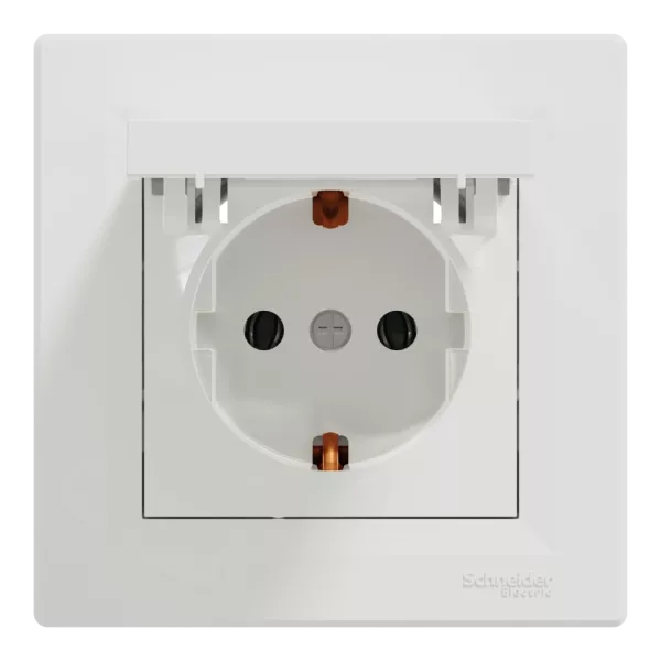 Schneider Electric ASFORA EPH3100121 Розетка одинарна із заземленням і кришкою