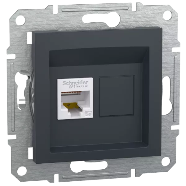Schneider Electric Asfora EPH4300169 РОЗЕТКА КОМП'ЮТЕРНА RJ45 UTP КАТ. 5Е АНТРАЦИТ