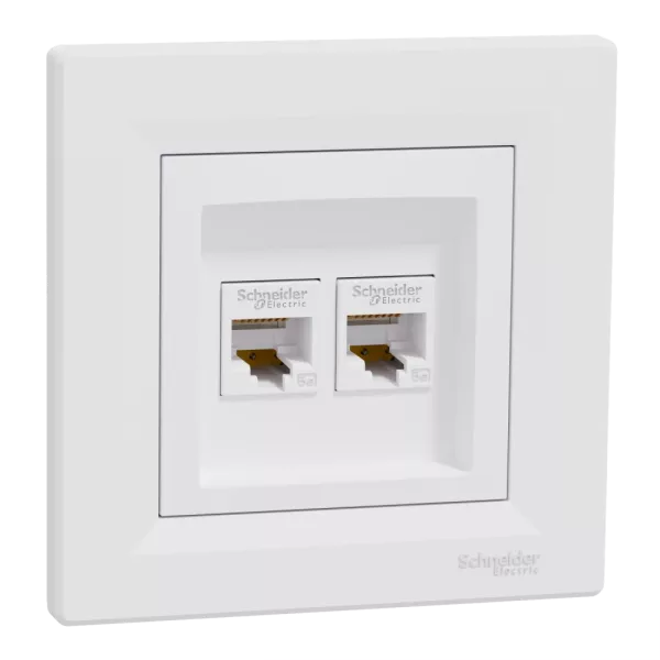 Schneider Electric Asfora EPH4400121 RJ45 5e Розетка комп'ютерна подвійна біла