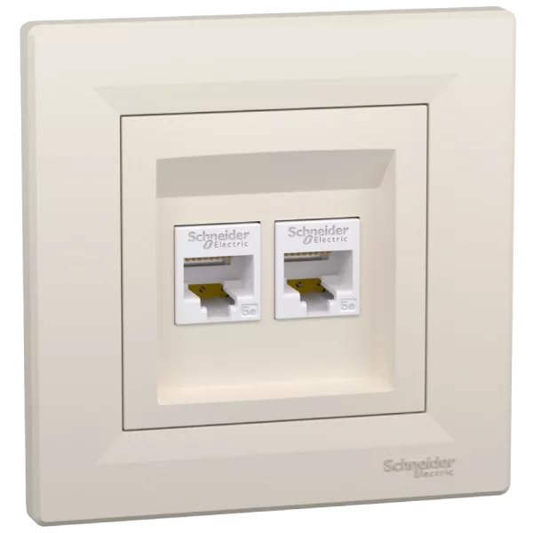 Schneider Electric Asfora EPH4400123 РОЗЕТКА КОМП'ЮТЕРНА RJ45 UTP КАТ. 5Е ПОДВІЙНА