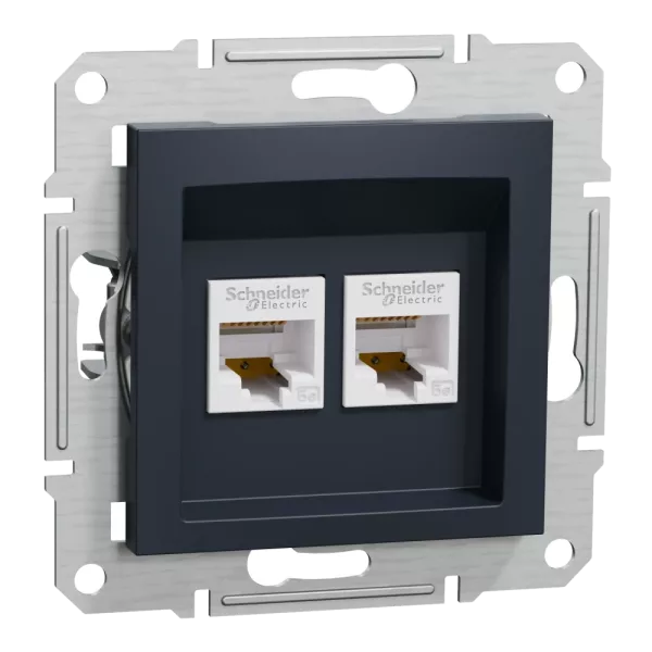 Schneider Electric EPH4400171 Asfora Розетка комп'ютерна антрацит, пластик, для врізного монтажу