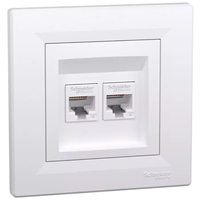 Schneider Electric Asfora EPH4800121 RJ45 кат.6е UTP Розетка компьютерная одинарная