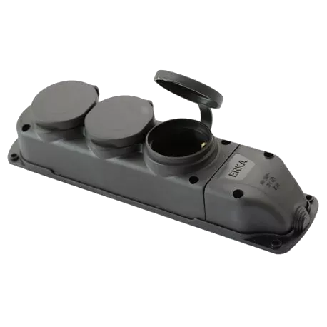 ERKA 6003 Колодка потрійна із заглушкою 3*16 (каучук)