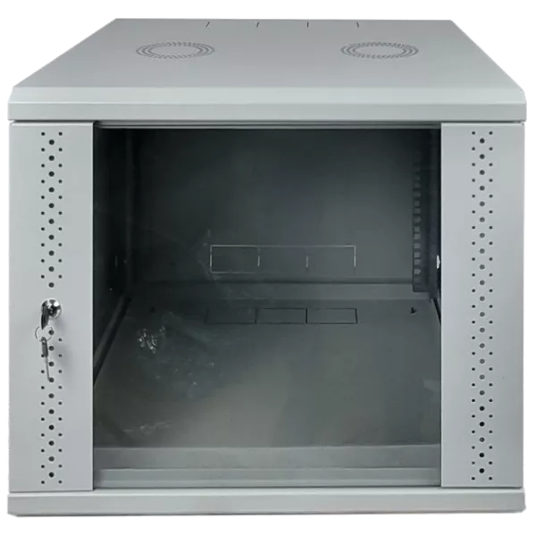 EServer 9U 600х600х503 скло, сіра Шафа