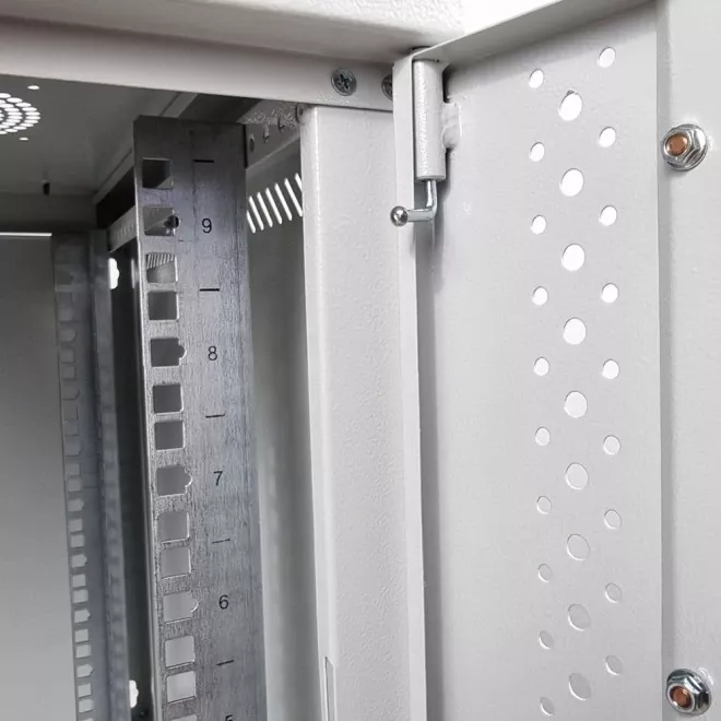 EServer 9U 600х600х503 скло, сіра Шафа