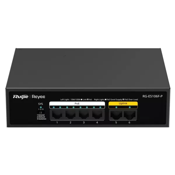 Ruijie Reyee RG-ES106F-P PoE Комутатор 6 портів некерований