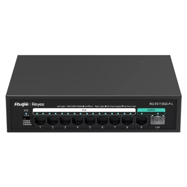 Ruijie Reyee RG-ES110GS-P-L PoE Комутатор 10 портів некерований
