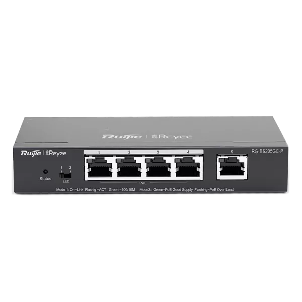 Ruijie RG-ES205GC-P 5-портовий гігабітний інтелектуальний POE комутатор