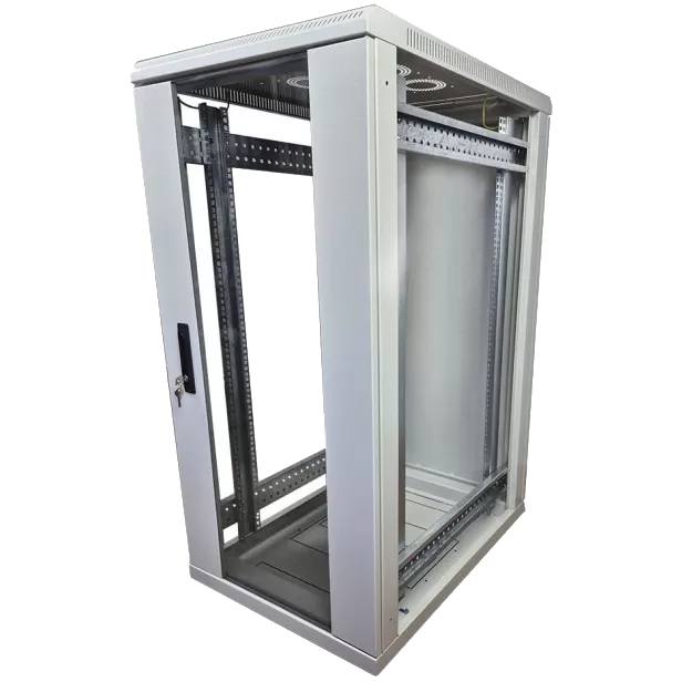 EServer 24U-600х600, скло, сіра Шафа підлогова