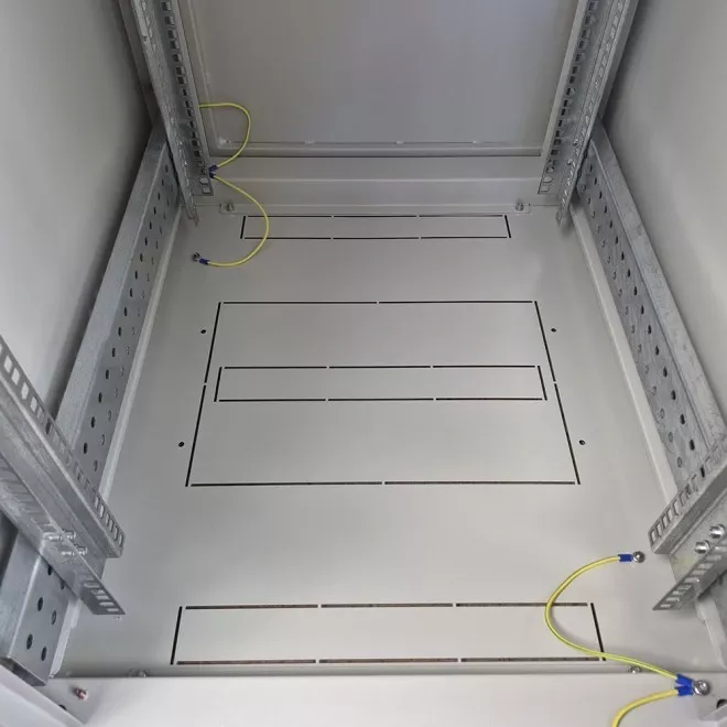 EServer 24U-600х600, скло, сіра Шафа підлогова