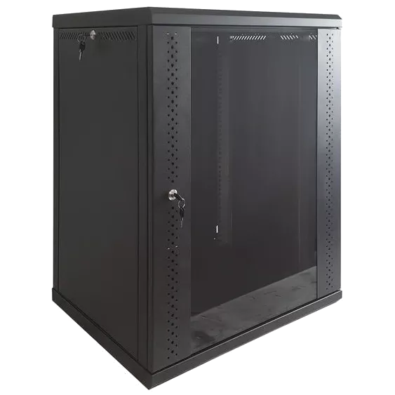 EServer 12U 600х600х637 скло, чорна Шафа