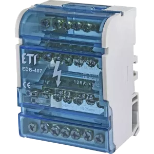 ЕТІ EDB-407 Блок розподільчий (4p, 3L+PE/N) 125A 7 виходів