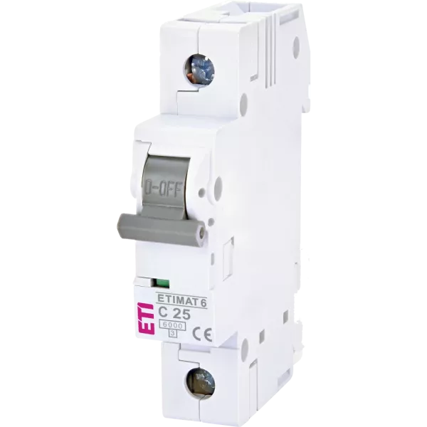 ЕТІ ETIMAT 6 1Р 25А 6kA C Автоматичний вимикач
