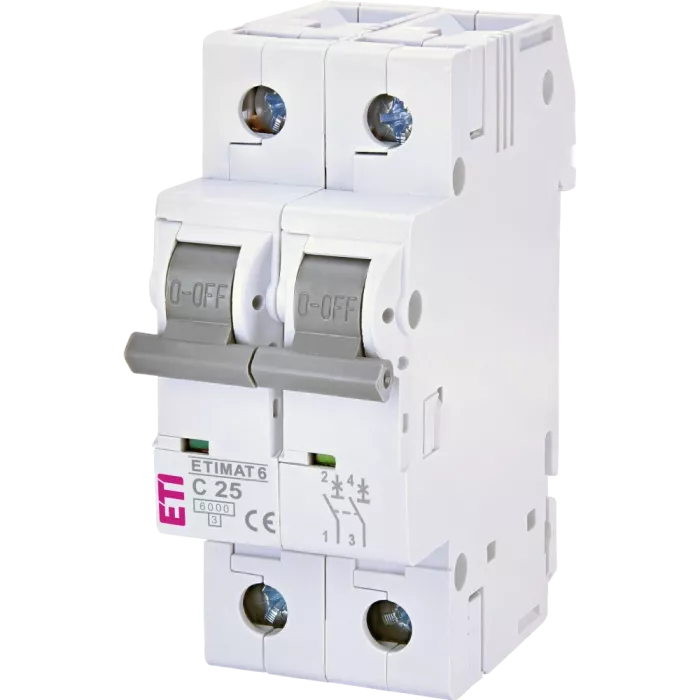 ЕТІ ETIMAT 6 2Р 25А 6kA C Автоматичний вимикач