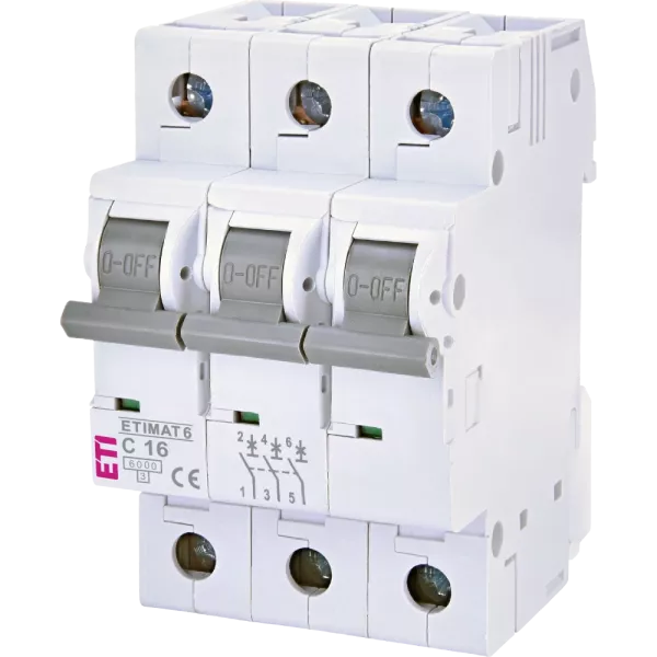 ЕТІ ETIMAT 6 3Р 16А 6kA C Автоматичний вимикач