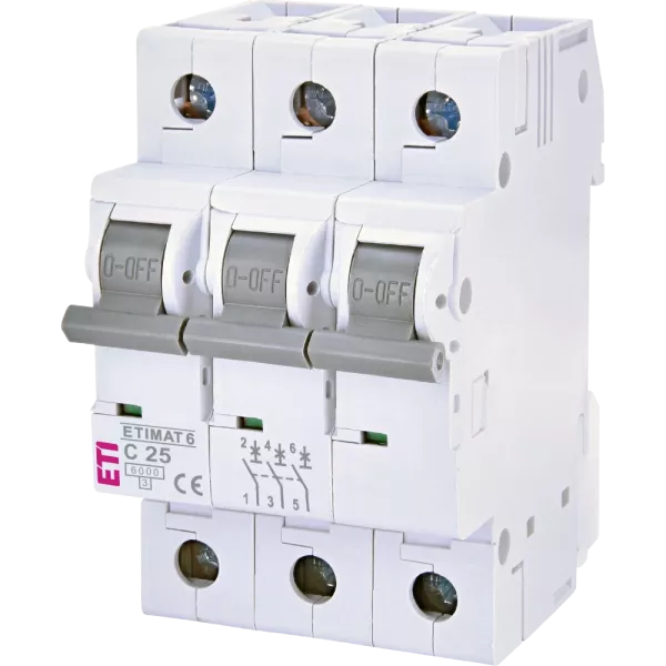 ЕТІ ETIMAT 6 3Р 25А 6kA C Автоматичний вимикач