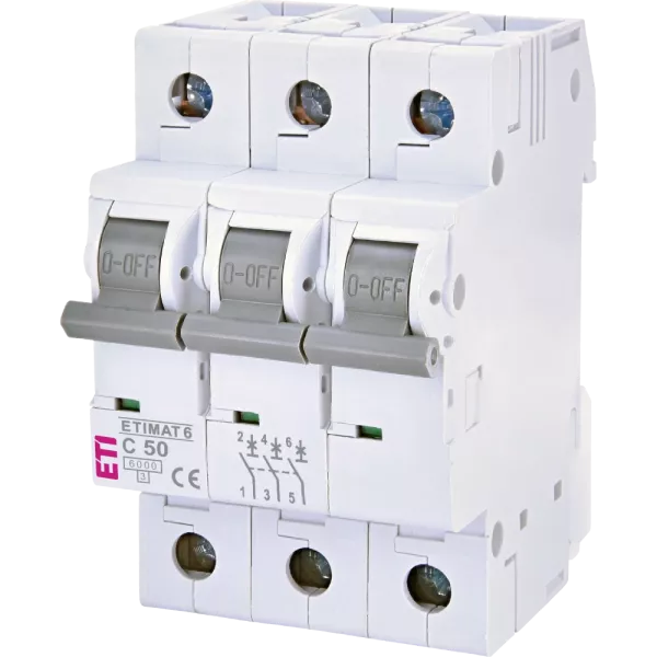 ЕТІ ETIMAT 6 3Р 50А 6kA C Автоматичний вимикач