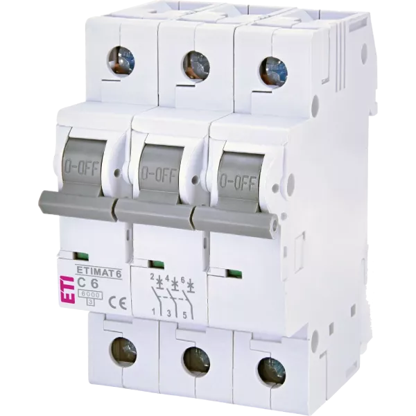 ЕТІ ETIMAT 6 3Р 06А 6kA C Автоматичний вимикач
