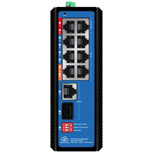 Ewind EW-EPIS3910SH-8GE AI PoE Комутатор 10 портів керований хмарно