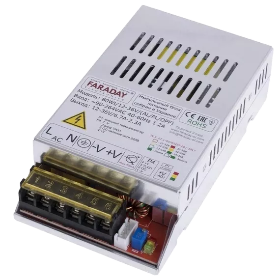 Faraday Electronics 80Wt/12-36V/ALU 11.8-37.5В 6.7-2.7А Блок живлення