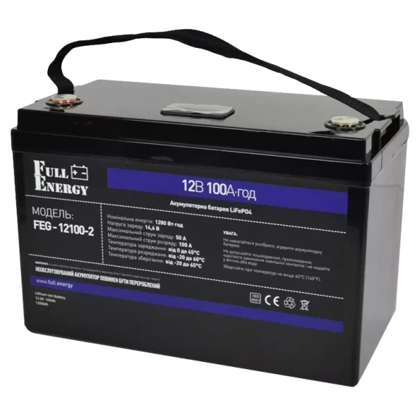 Full Energy FEG-12100-2 LiFePO4 12В 100А*г Літієва акумуляторна батарея