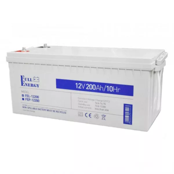 Full Energy FEL-12200 200А*г 12В гелева Свинцево-кислотна акумуляторна батарея