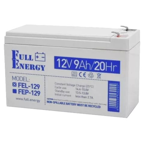 Full Energy FEL-129 9А*г 12В гелева Свинцево-кислотна акумуляторна батарея