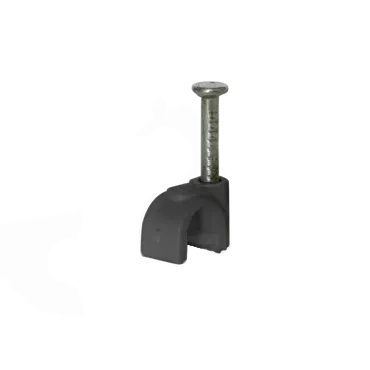 Скоба Ziplex для кабелю з цвяхом кругла d 6 чорна (100шт)