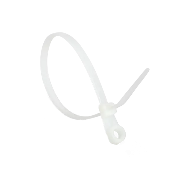 Стяжка Ziplex кабельна з кільцем 4,2х220 біла(100шт)