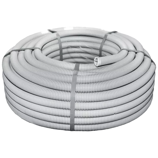 750Н 32/25мм бухта 50м гнучка з протяжкою негорюча UF-стійка Труба гофрована