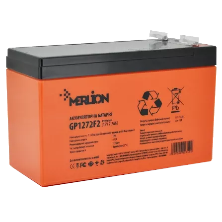 MERLION AGM GP1272F2 PREMIUM 7.2А•г 12В Свинцево-кислотна акумуляторна батарея