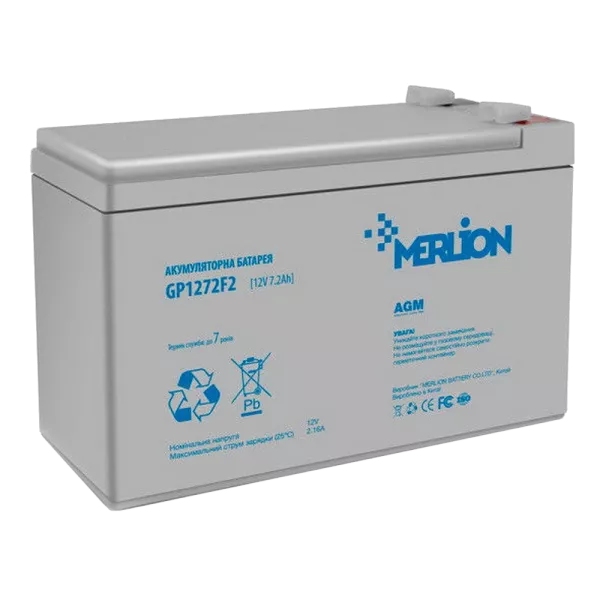 MERLION GP1272F2 7.2А*г 12В Свинцево-кислотна акумуляторна батарея