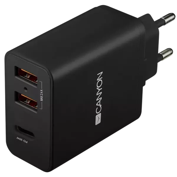 Canyon H-08 black (QC/PD 30W) Мережевий зарядний пристрiй