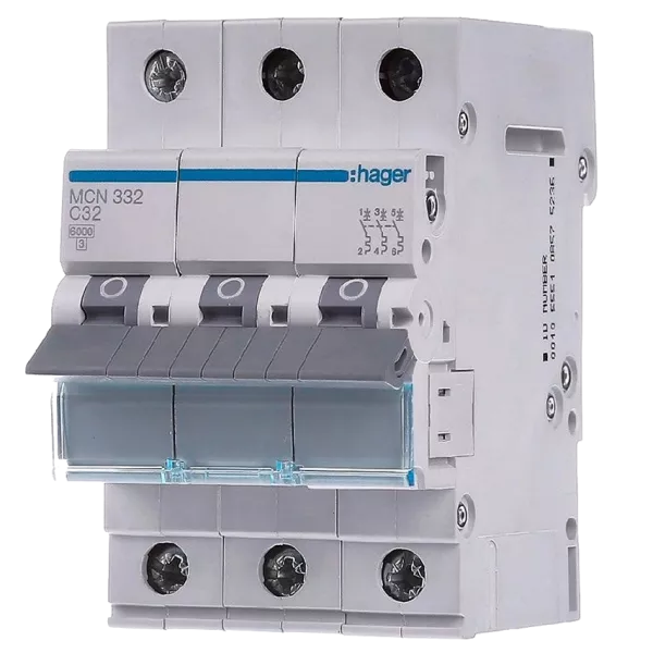 Hager MCN332 Автоматичний вимикач 3P 6kA C-32A 3M