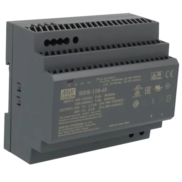 MeanWell HDR-150-48 48B 3.2А Блок питания (для монтажа на DIN рейку)