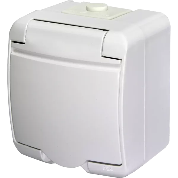 ETI 4668015 Hermetics Розетка 1-на з з/к Schuko RHE-1s (біла/біла кришка, IP54)